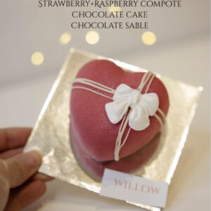 Pink Heart Mousse Cake