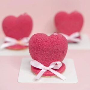 Pink Heart Mousse Cake